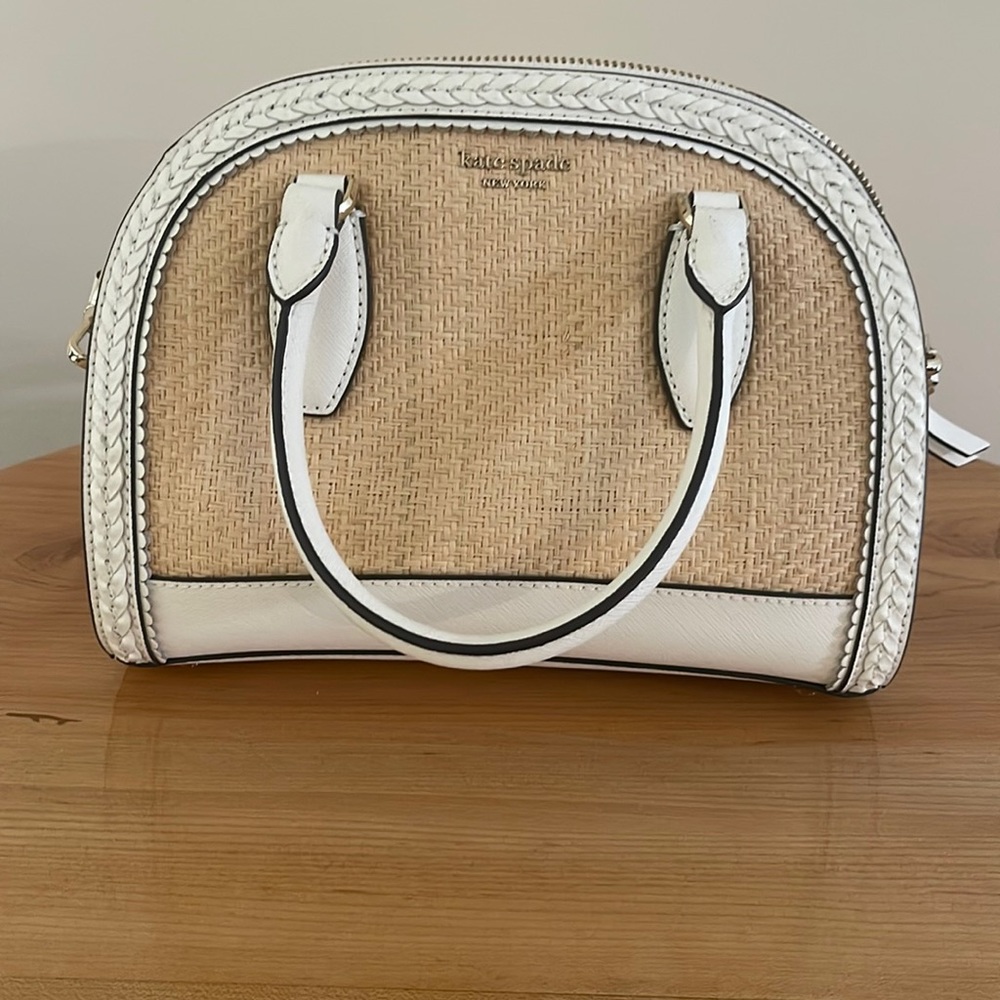 Kate Spade White & Straw Crossbody